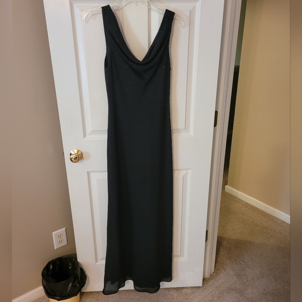 Black formal prom dress, size 5. Teeze me brand, sparkles on front.